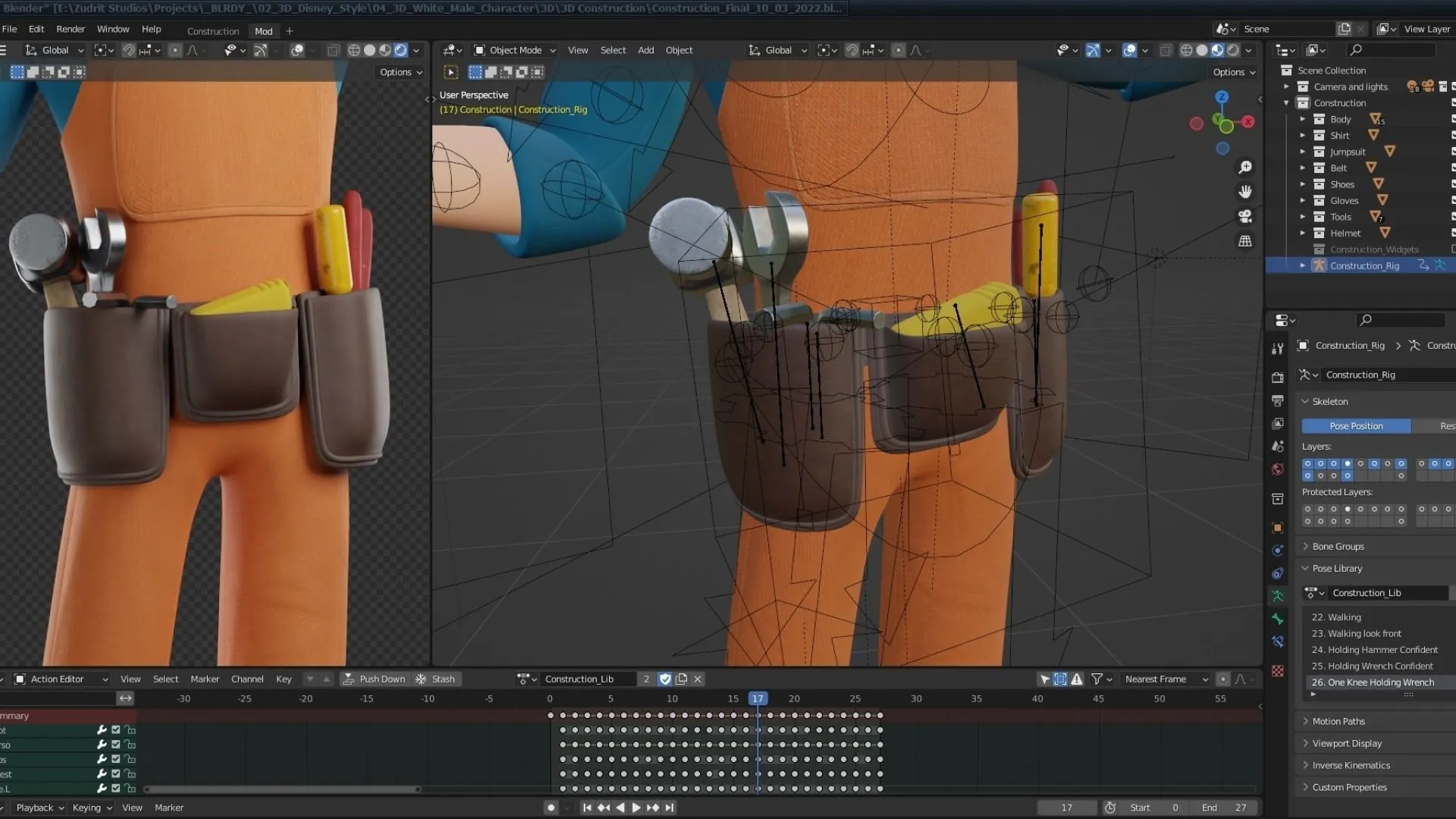 Blender source files preview for Male Cartoon Builder Character